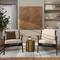 Brown Banana Leaf Handmade Linear Wrapped Accent Table with Navy Stripes